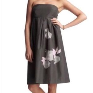 GAP Strapless dress with flowers, charcoal, lined